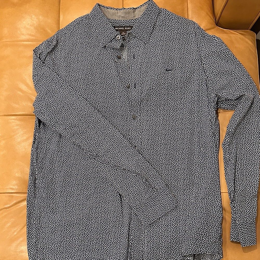 Michael Kors Navy and White Casual Shirt